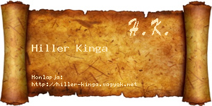 Hiller Kinga névjegykártya